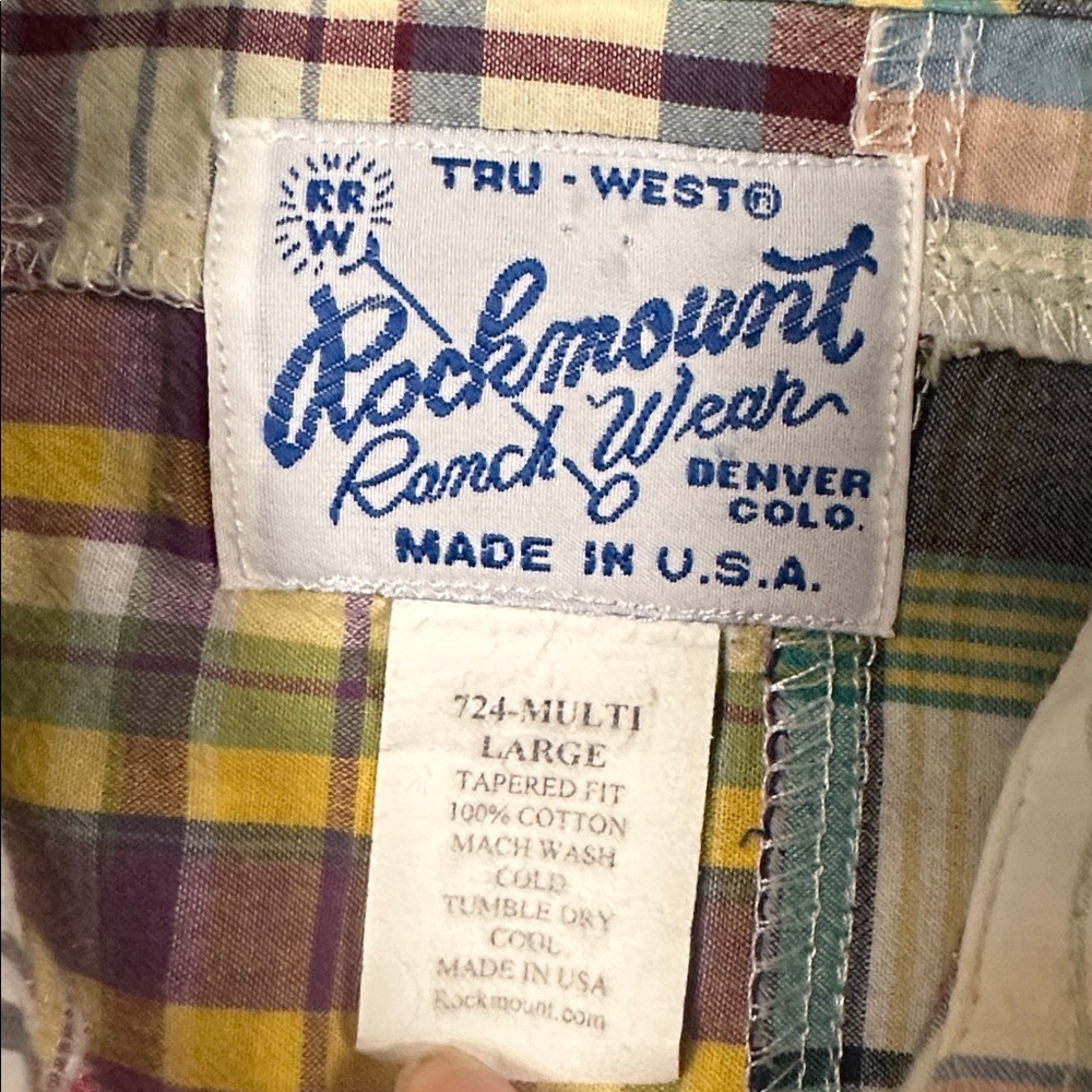 Rockmount Patchwork Plaid Button Down Shirt - image 2